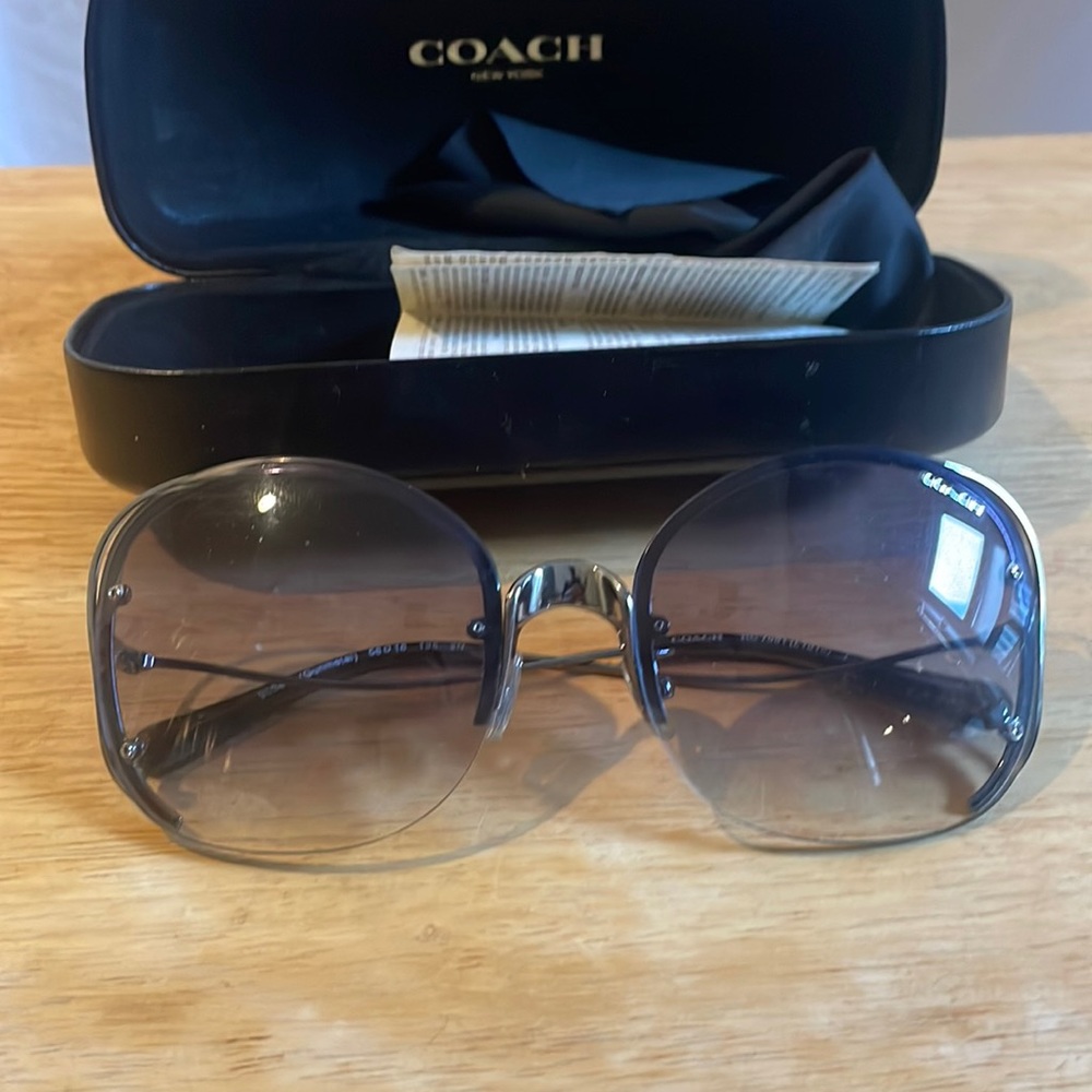 Coach sunglasses new with case wire frame